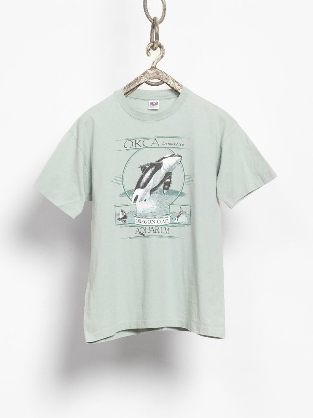 Vintage Orca Whale Graphic Tee: Oregon Coast Souvenir XL Vintage